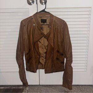 Brown Faux Leather Jacket